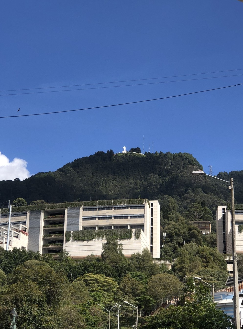 Virgen del cerro Guadalupe Vista de la virgen del cerro Guadalupe desde la plaza frente al mercado La Concordia